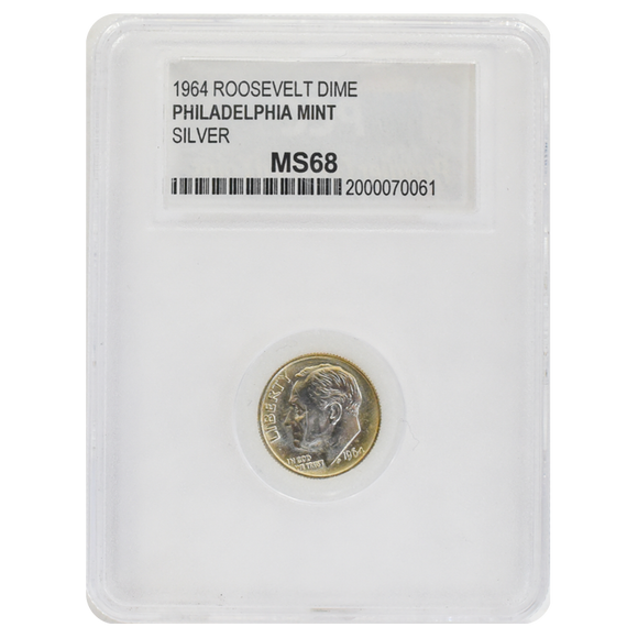 1964 Roosevelt Dime MS68 PCC