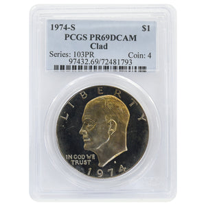 1974-S PR69 DCAM Clad Eisenhower Dollar PCGS