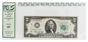 1976 $2* CU65 FR1935-I* PCGS 5 digit serial number!
