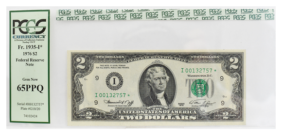 1976 $2* CU65 PPQ FR1935-I* PCGS