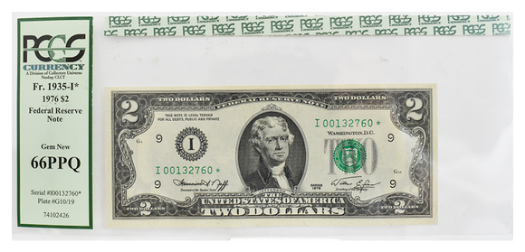 1976 $2* CU66 PPQ FR1935-I* PCGS