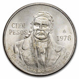 1978 Mexican Cien Pesos Plata Pura 20 Gr. Ley .720 AU-BU