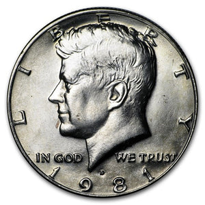 1981-D Kennedy Half Dollar – Brilliant Uncirculated (BU)
