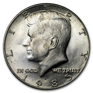 1985-D Kennedy Half Dollar – Brilliant Uncirculated (BU)
