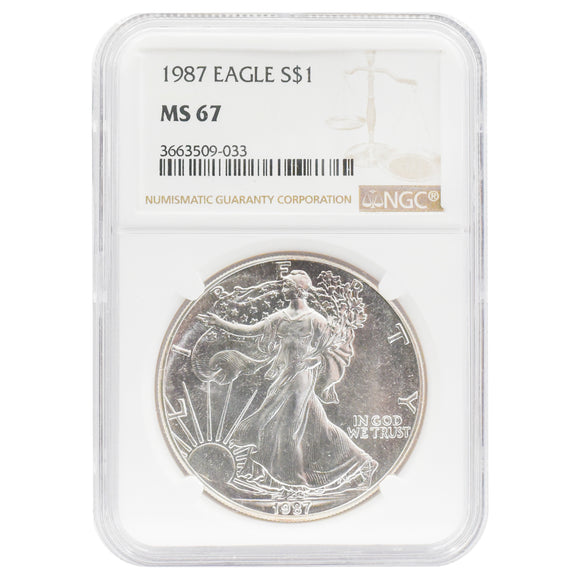 1987 Silver Eagle MS 67 NGC