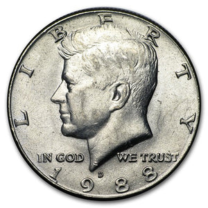 1988-D Kennedy Half Dollar – Brilliant Uncirculated (BU)