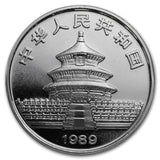 1989 China Panda 1 Oz Silver BU - In Capsule