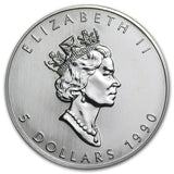 1990 Canada Maple Leaf 1 Oz Silver BU Mint Sealed