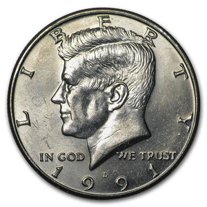 1991-D Kennedy Half Dollar – Brilliant Uncirculated (BU)