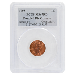 1995 Lincoln Memorial Reverse Cent MS67 Red Doubled Die Obverse PCGS