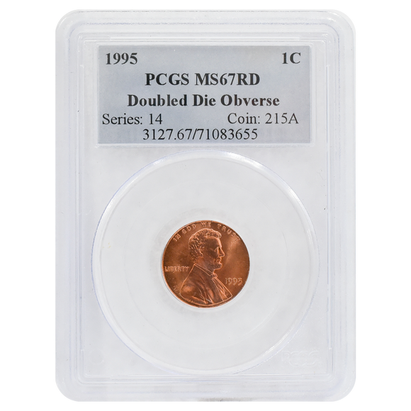 1995 Lincoln Memorial Reverse Cent MS67 Red Doubled Die Obverse PCGS