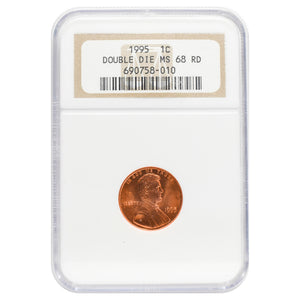 1995 Memorial Cent Double Die (Obverse) MS68 Red NGC