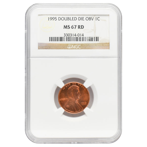 1995 Memorial Cent Doubled Die (Obverse) MS67 Red NGC