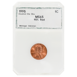 1995 Wheat Cent Double Die Obverse MS65 90% RD