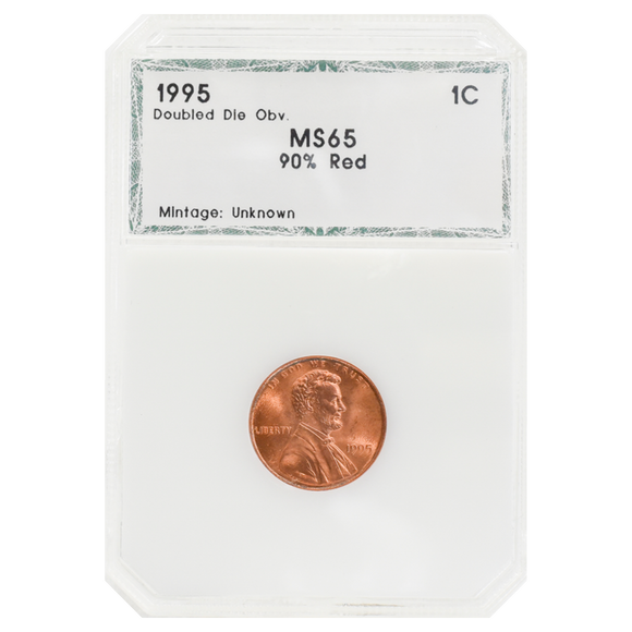 1995 Wheat Cent Double Die Obverse MS65 90% RD