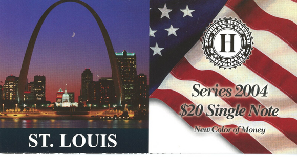 BEP 2004 $20 St. Louis New Color of Money Folder