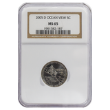 2005-D Jefferson Ocean View Nickel MS65 NGC