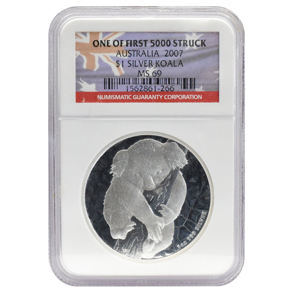 2007 Australia Silver Koala MS69 NGC