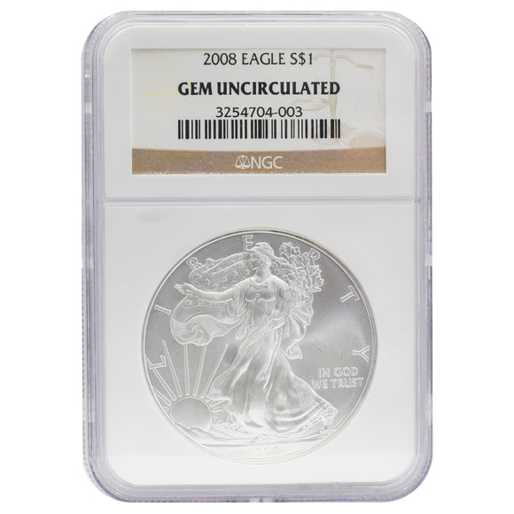 2008 Silver Eagle Gem Uncirculated NGC