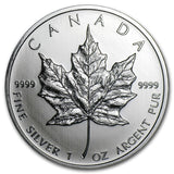 2011 Canada Maple Leaf 1 Oz Silver BU - Off Quality/Toned/Milk Spots