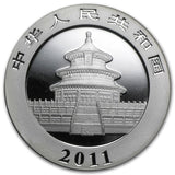 2011 China Panda 1 Oz Silver BU - In Capsule