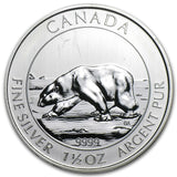2013 Canada 1.5 Oz Silver $8 Polar Bear BU - Off Quality/Milk Spots