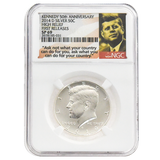 2014-D Silver Kennedy Half Dollar, SP69 NGC 50th Anniversary Flag Label (High Relief, First Release)