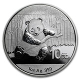 2014 China Panda 1 Oz Silver BU - In Capsule