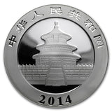 2014 China Panda 1 Oz Silver BU - In Capsule