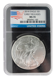 NGC Set - 2013 & 2014 Silver Eagle "Flag Label" MS70 Early Release