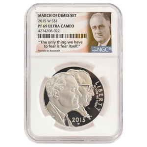 2015-W $1 March of Dimes Commemorative PF69 Ultra Cameo  NGC FDR Label