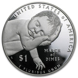 2015-W U.S. March of Dimes $1 Silver Commemorative Proof - In Capsule