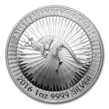 2016 Australia Kangaroo 1 oz Silver Round BU - Off Quality/Toned/Milk Spots