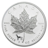 2018 Canada Maple Leaf 1 oz Silver BU - Lunar Dog Privy
