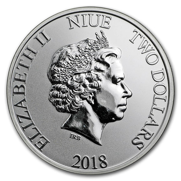 2018 Niue 1 oz Silver $2 Disney Scrooge McDuck BU
