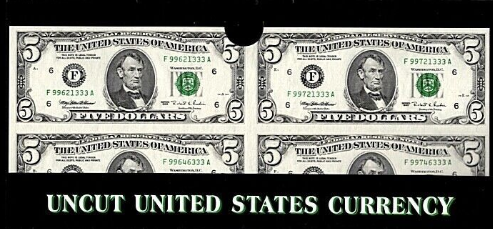 Morgan Mint 1995 Atlanta $5 Uncut Currency