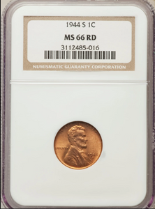 1944-S Lincoln Cent MS66 Red NGC