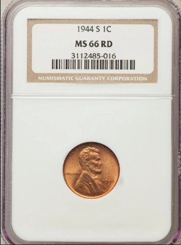1944-S Lincoln Cent MS66 Red NGC