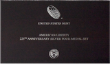 4 Coin Set American Liberty 225th Anniversary Silver Medal Set