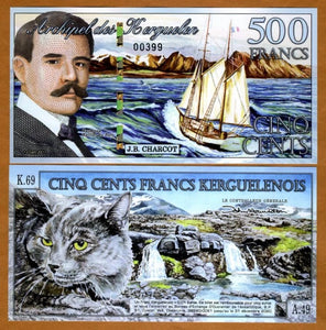 2011 Kerguelenois  500 Francs "Grey Cat Reverse"