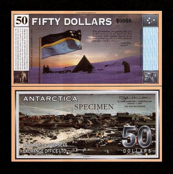 2001 Antarctica $50 Specimen
