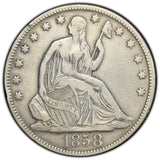 1858-O Seated Liberty Half- VF Details