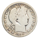 1894-S Barber Half Dollar Cleaned (G)