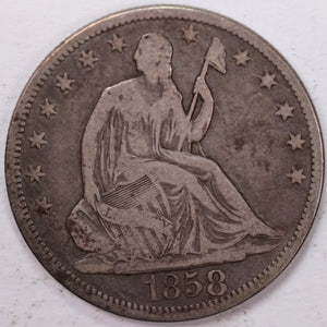 1858-O Seated Liberty Half Dollar – Fine Condition
