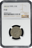 1913-S Type 2 Buffalo Nickel F12 NGC