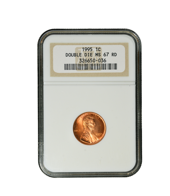1995 Double Die Lincoln Cent NGC MS67 RD