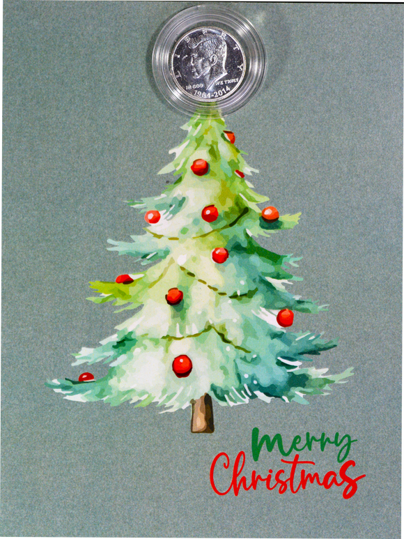 Christmas 1/10th oz of Silver Card- Variant 1, Christmas Tree