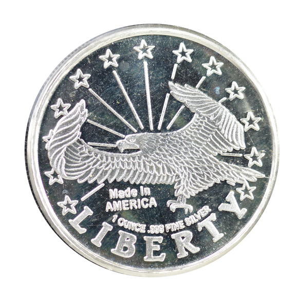 1oz Eagle Design Silver Round