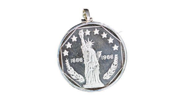 Vintage Toned Silver Necklaces - Statue of Liberty 1 oz round
