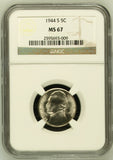 1944-S 5C Jefferson Nickel MS67 NGC